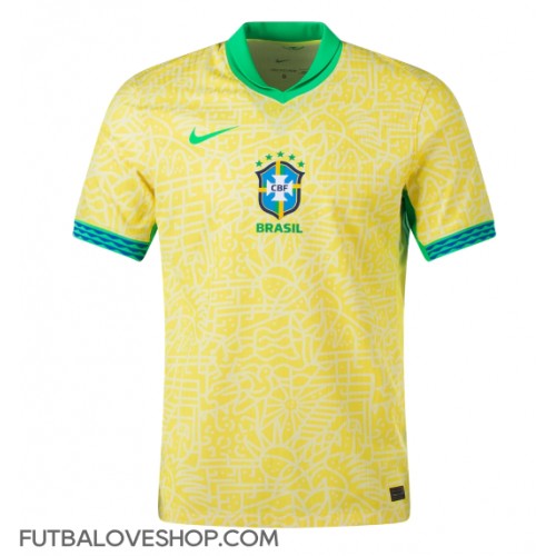 Dres Brazília Domáci Copa America 2024 Krátky Rukáv